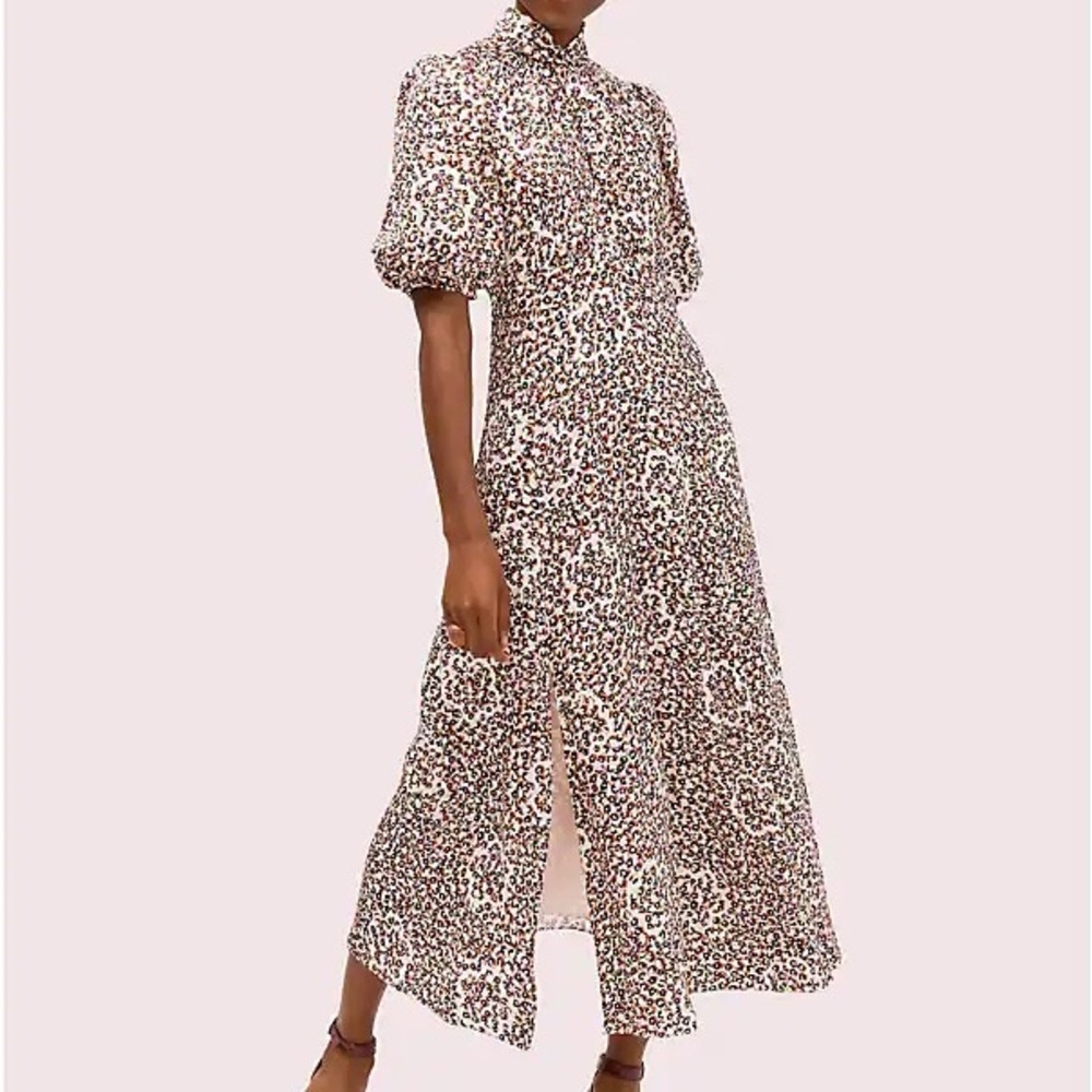 Kate Spade flair flora devoré midi dress